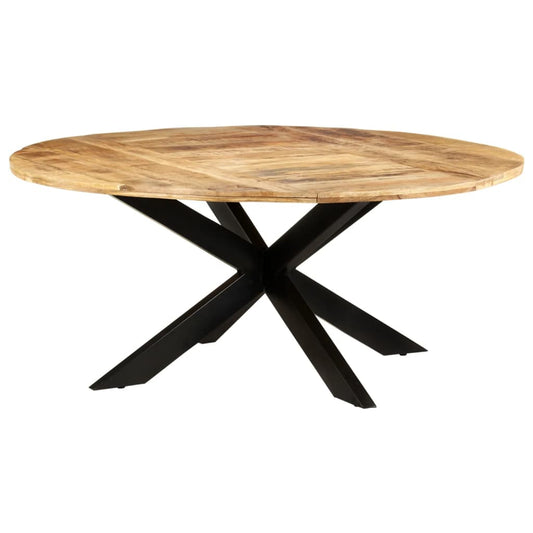 Berkfield Dining Table Round 175x75 cm Rough Mango Wood