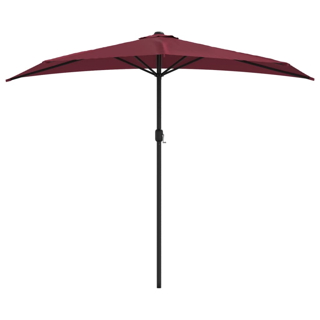 Berkfield Balcony Parasol with Aluminium Pole Bordeaux Red 270x144x222 cm Half