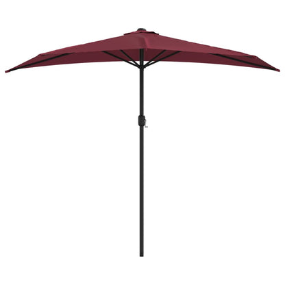 Berkfield Balcony Parasol with Aluminium Pole Bordeaux Red 270x144x222 cm Half