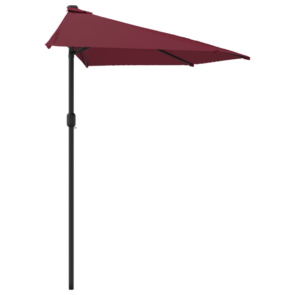 Berkfield Balcony Parasol with Aluminium Pole Bordeaux Red 270x144x222 cm Half