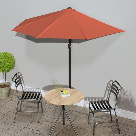 Berkfield Balcony Parasol with Aluminium Pole Terracotta 270x144x222 cm Half