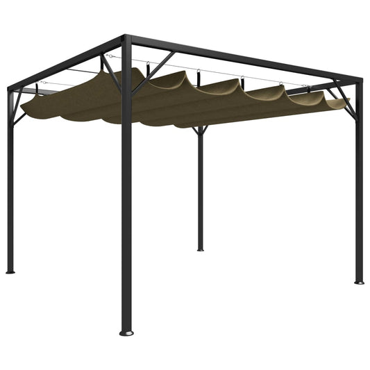 Berkfield Garden Gazebo with Retractable Roof 3x3 m Taupe 180 g/m�__