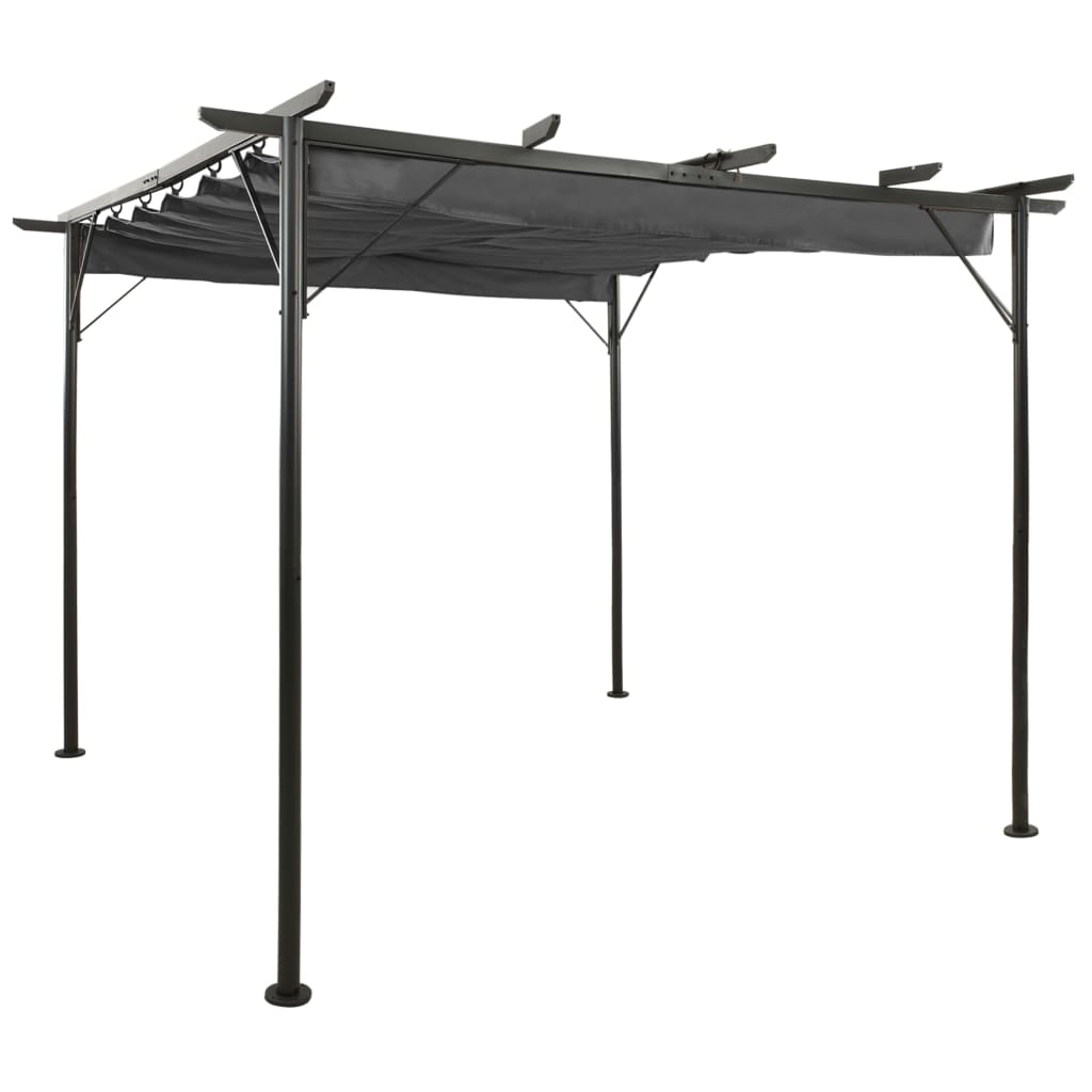 Berkfield Pergola with Retractable Roof Anthracite 3x3 m Steel 180 g/m�__