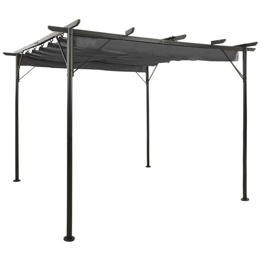 Berkfield Pergola with Retractable Roof Anthracite 3x3 m Steel 180 g/m�__