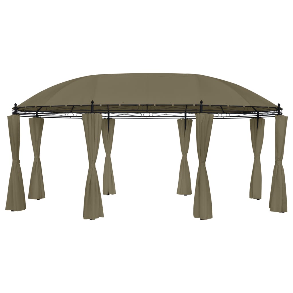 Berkfield Gazebo with Curtains 520x349x255 cm Taupe 180 g/m�__