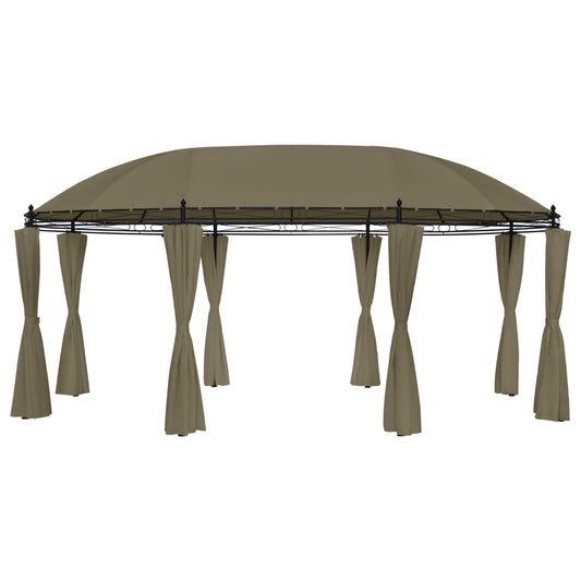 Berkfield Gazebo with Curtains 520x349x255 cm Taupe 180 g/m�__