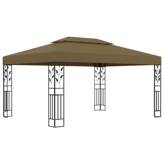 Berkfield Gazebo with Double Roof 3x4 m Taupe 180 g/m�__