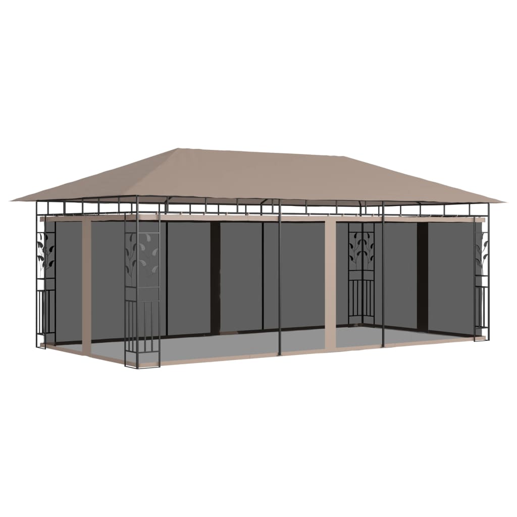 Berkfield Gazebo with Mosquito Net 6x3x2.73 m Taupe 180 g/m�__