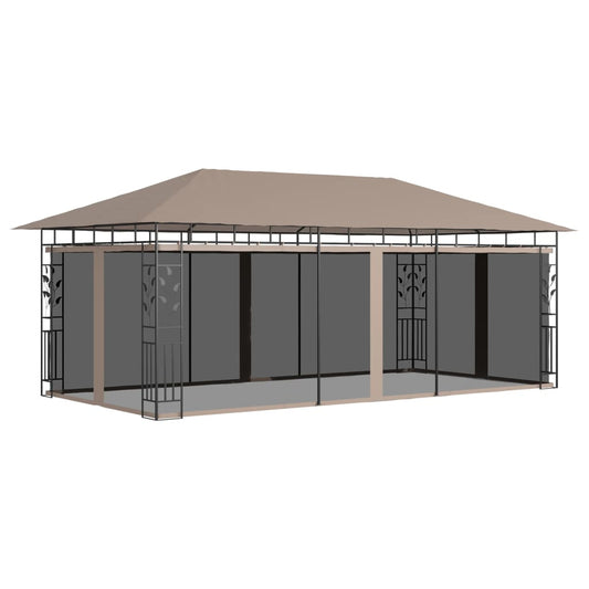 Berkfield Gazebo with Mosquito Net 6x3x2.73 m Taupe 180 g/m�__