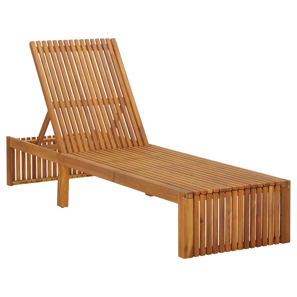 Berkfield Sun Lounger Solid Acacia Wood