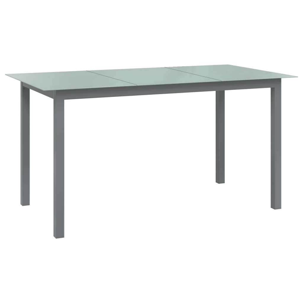 Berkfield Garden Table Light Grey 150x90x74 cm Aluminium and Glass