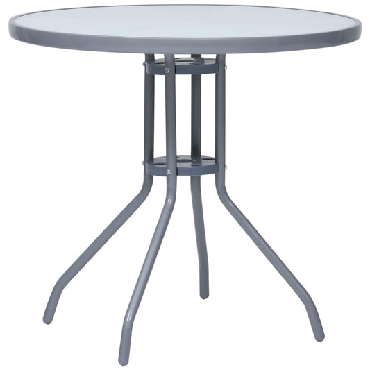 Berkfield Garden Table Light Grey 80 cm Steel and Glass