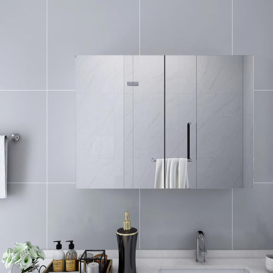 Berkfield Bathroom Mirror Cabinet White 80x15x60 cm MDF