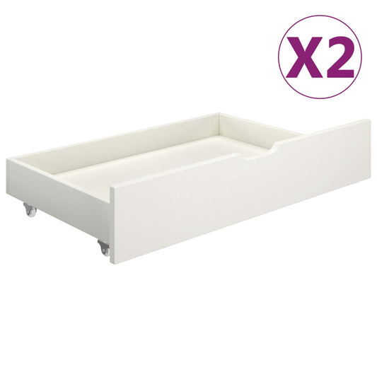 Berkfield Bed Drawers 2 pcs White Solid Pine Wood