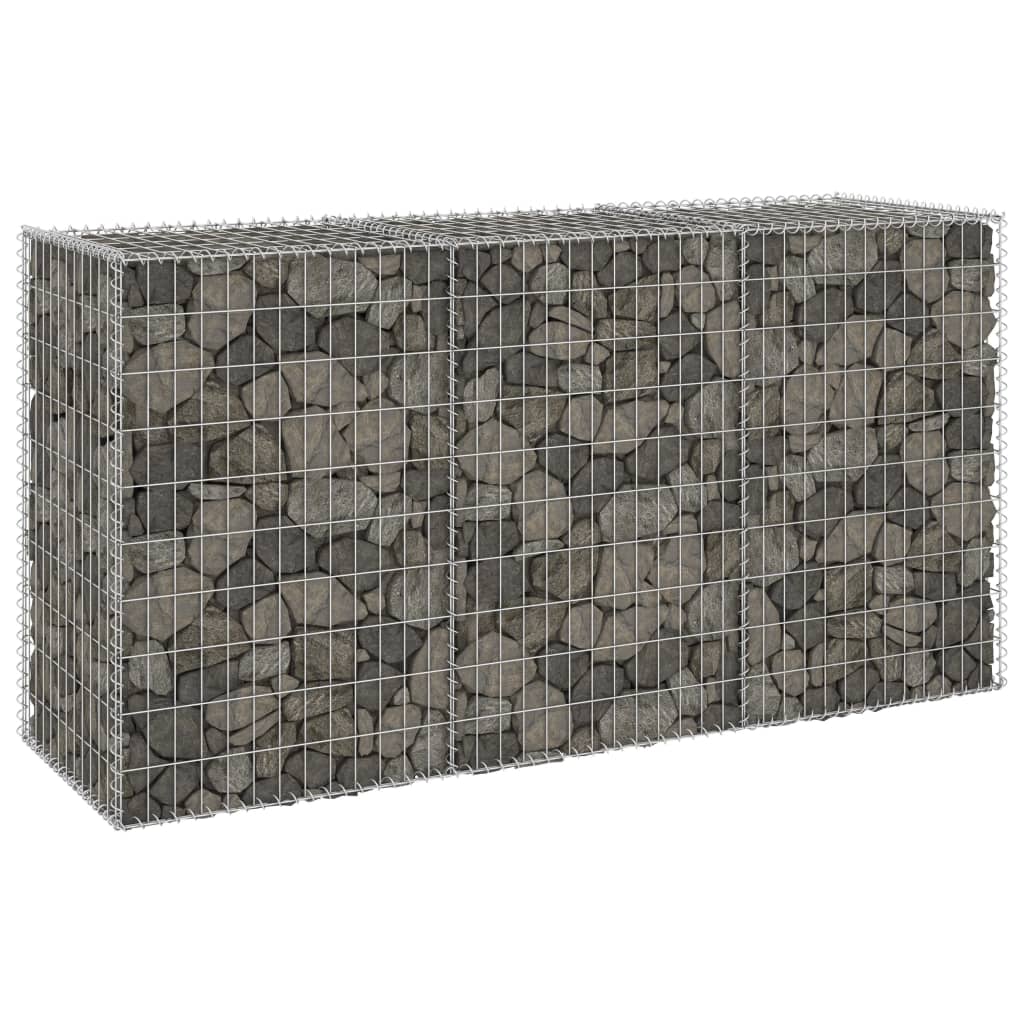 Berkfield Gabion Wall with Covers Galvanised Steel 200x60x100 cm