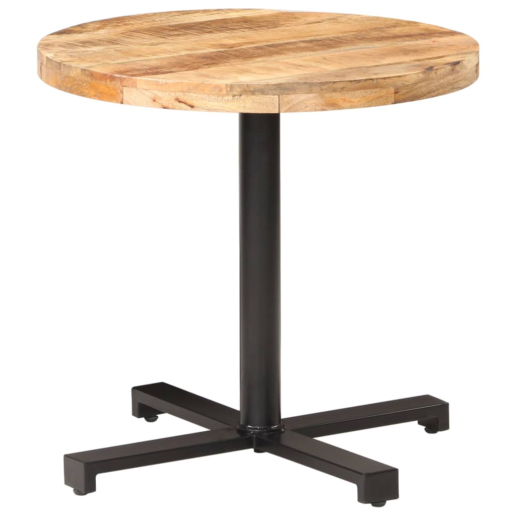 Berkfield Bistro Table Round �_�”�_80x75 cm Rough Mango Wood