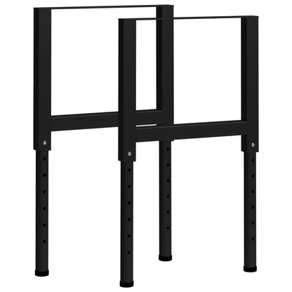 Berkfield Adjustable Work Bench Frames 2 pcs Metal 55x(69-95.5) cm Black