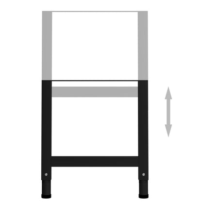 Berkfield Adjustable Work Bench Frames 2 pcs Metal 55x(69-95.5) cm Black