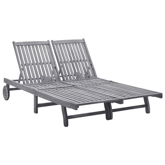 Berkfield 2-Person Sun Lounger Solid Acacia Wood