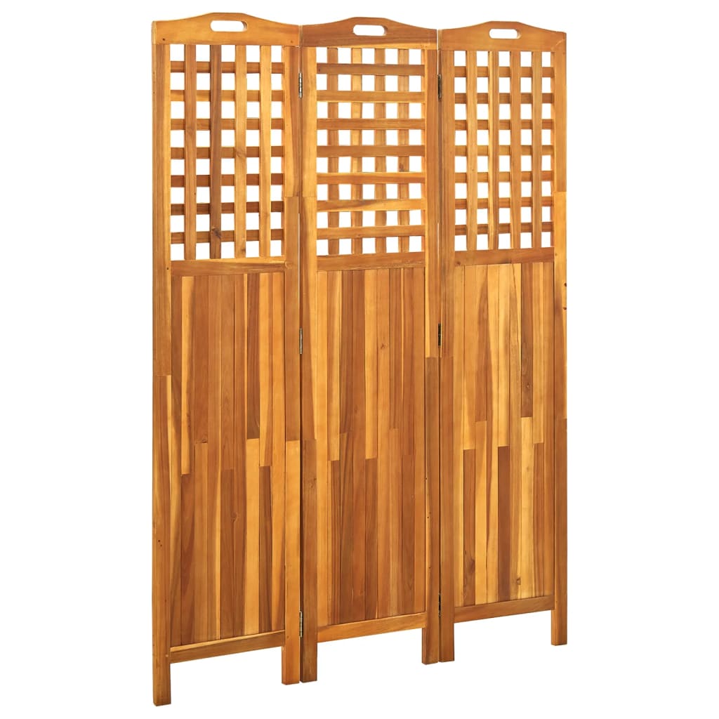 Berkfield 3-Panel Room Divider 121x2x170 cm Solid Acacia Wood