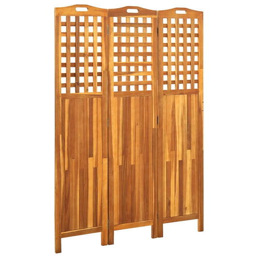 Berkfield 3-Panel Room Divider 121x2x170 cm Solid Acacia Wood