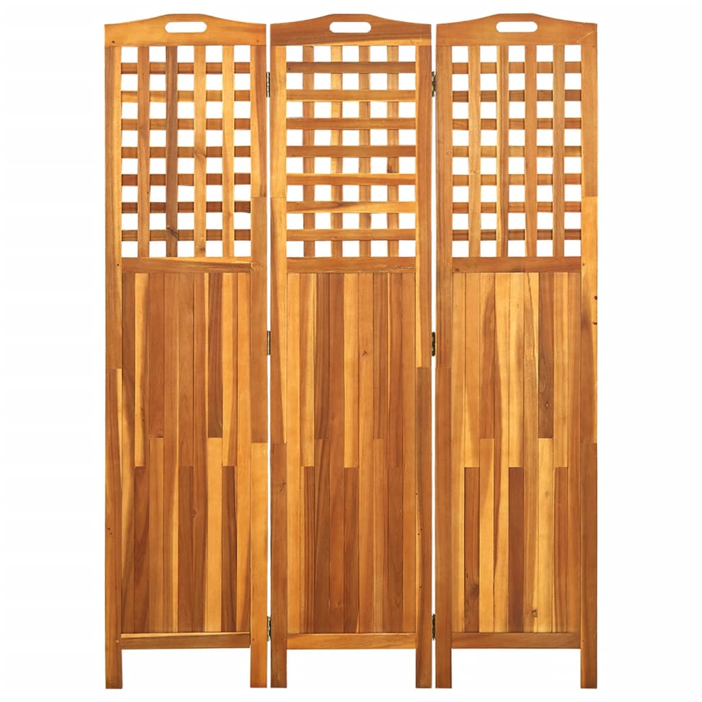 Berkfield 3-Panel Room Divider 121x2x170 cm Solid Acacia Wood