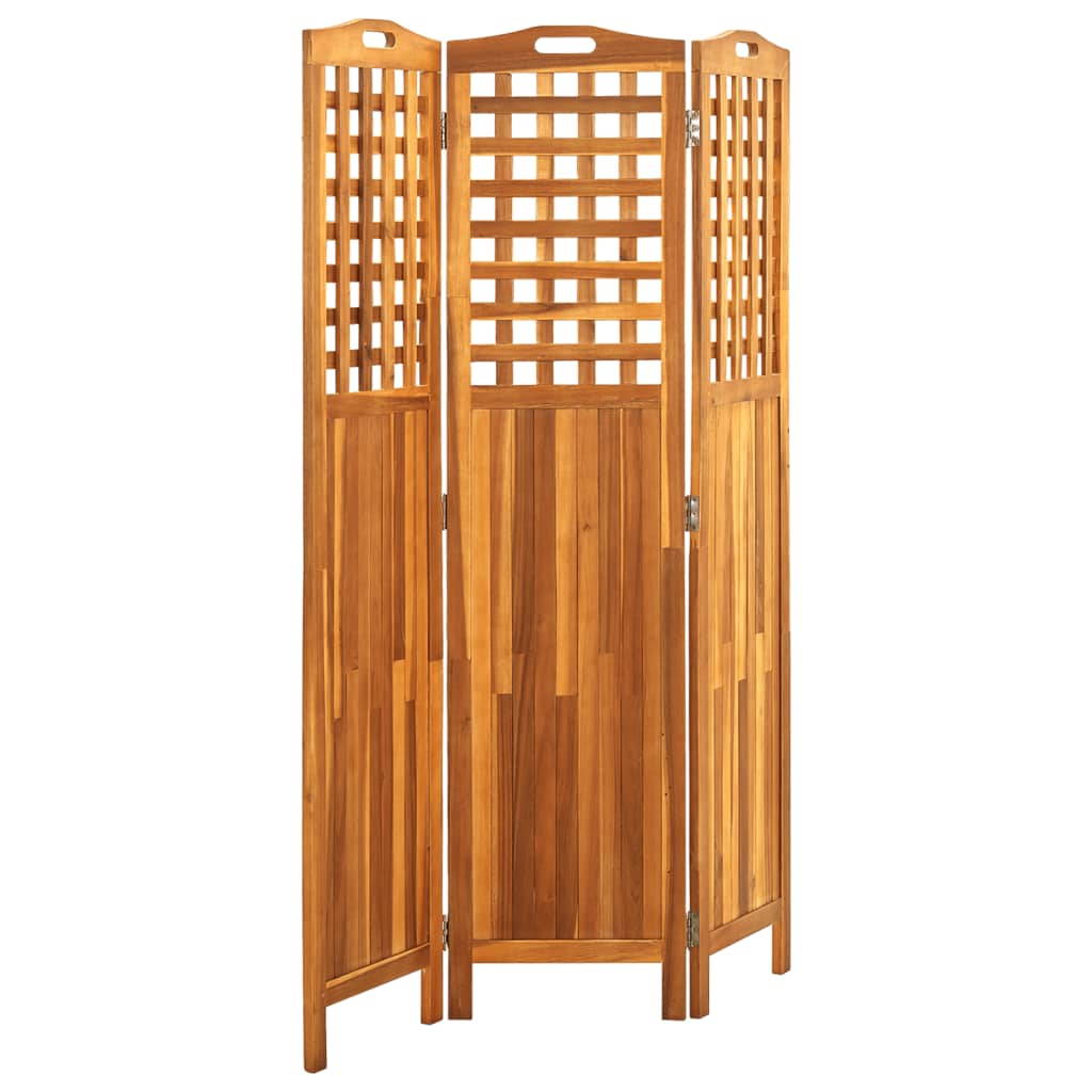 Berkfield 3-Panel Room Divider 121x2x170 cm Solid Acacia Wood