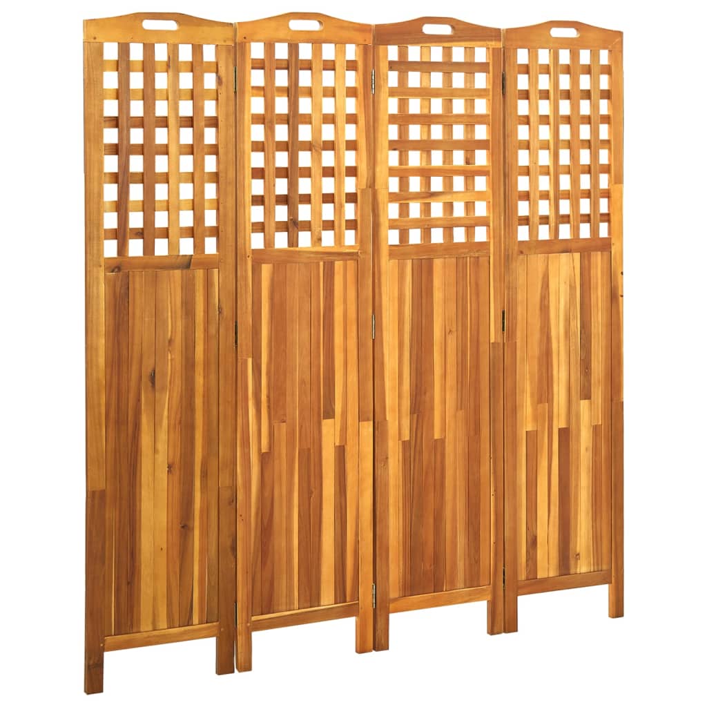 Berkfield 4-Panel Room Divider 161x2x170 cm Solid Acacia Wood