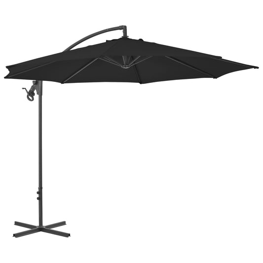 Berkfield Cantilever Umbrella with Steel Pole 300 cm Black