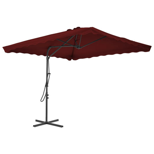 Berkfield Outdoor Parasol with Steel Pole Bordeaux Red 250x250x230 cm