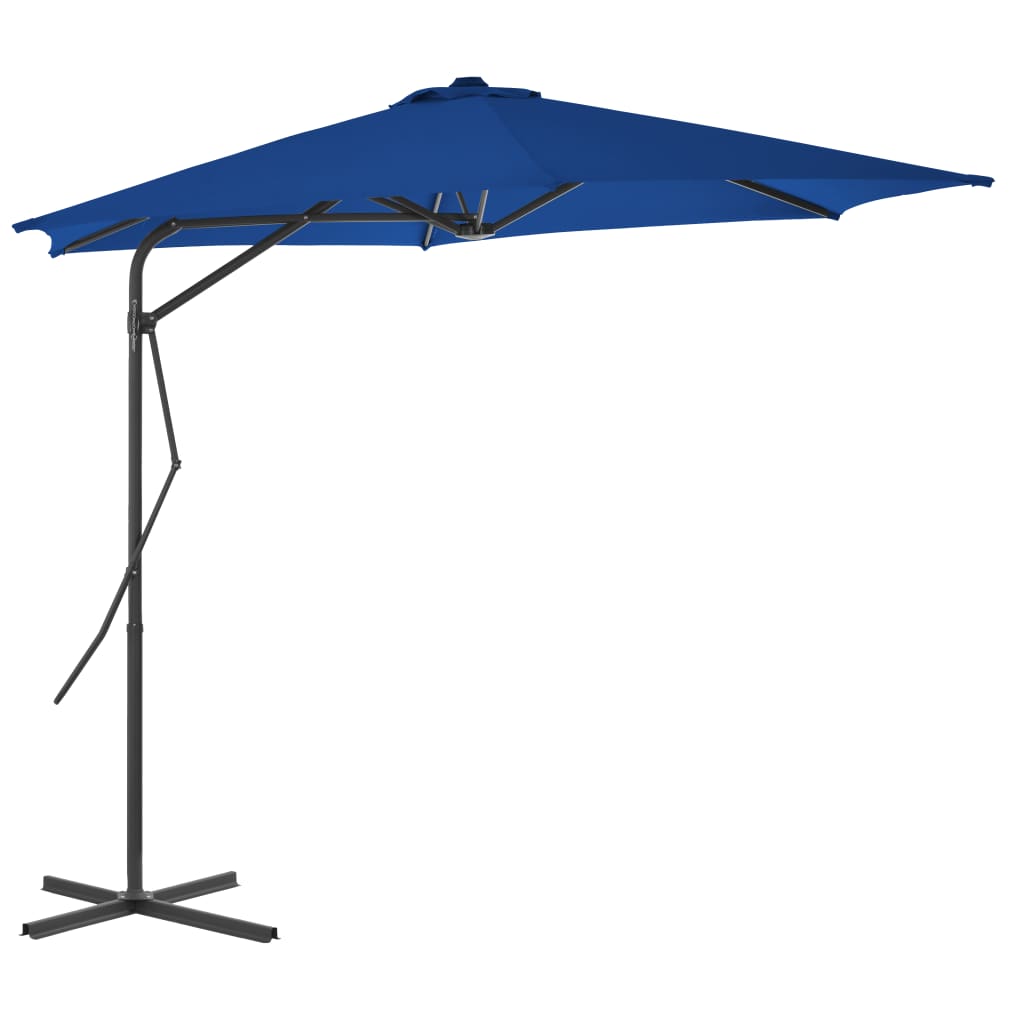 Berkfield Outdoor Parasol with Steel Pole Blue 300x230 cm