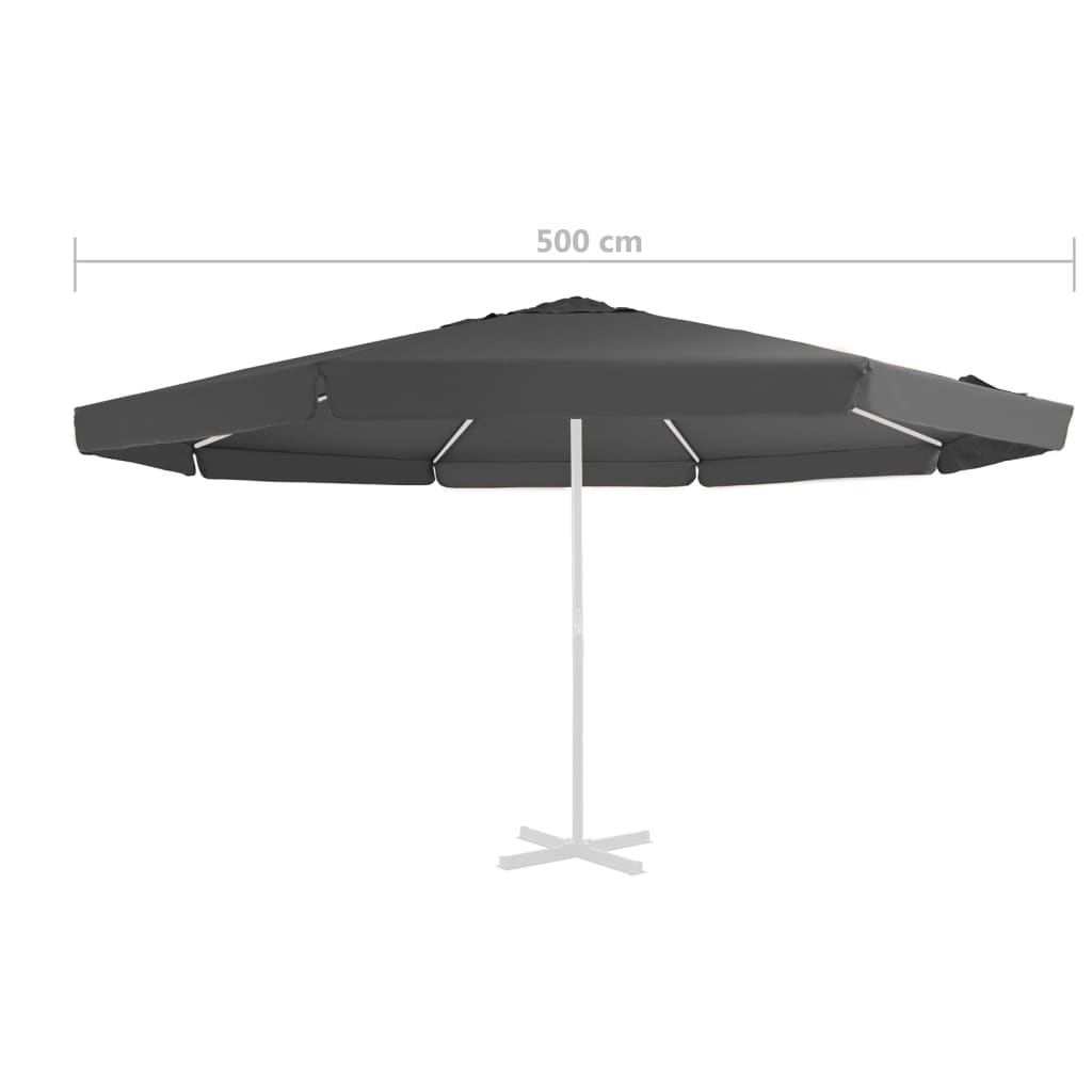 Berkfield Replacement Fabric for Outdoor Parasol Anthracite 500 cm
