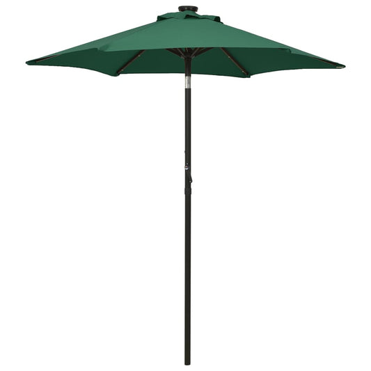 Berkfield Parasol with LED Lights Green 200x211 cm Aluminium