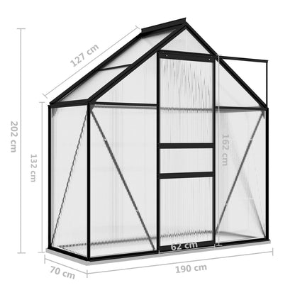Berkfield Greenhouse Anthracite Aluminium 1.33 m�__