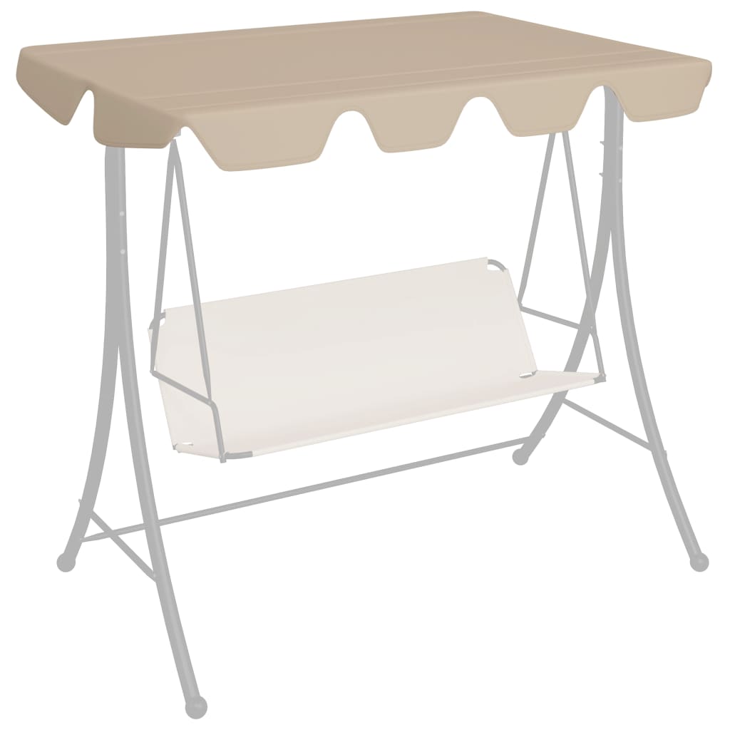 Berkfield Replacement Canopy for Garden Swing Beige 188/168x110/145 cm