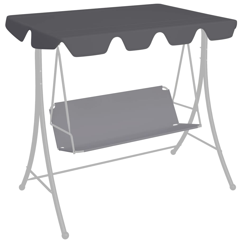 Berkfield Replacement Canopy for Garden Swing Anthracite 188/168x110/145cm