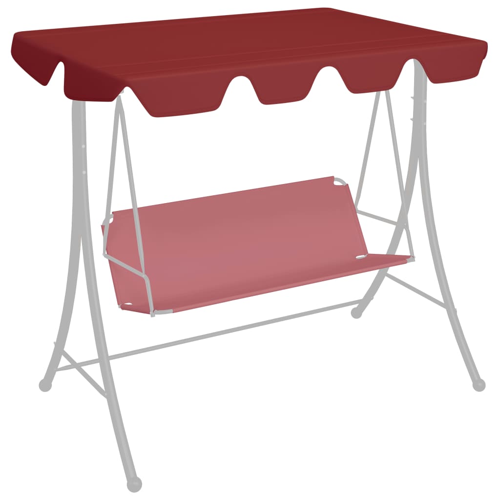 Berkfield Replacement Canopy for Garden Swing Wine Red 188/168x110/145 cm