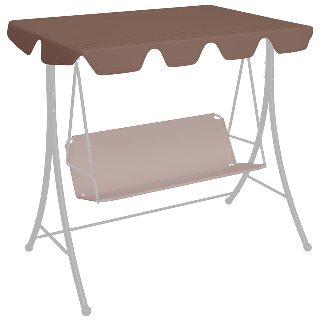 Berkfield Replacement Canopy for Garden Swing Brown 188/168x110/145 cm