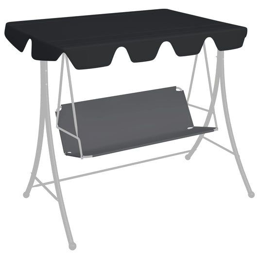 Berkfield Replacement Canopy for Garden Swing Black 150/130x70/105 cm