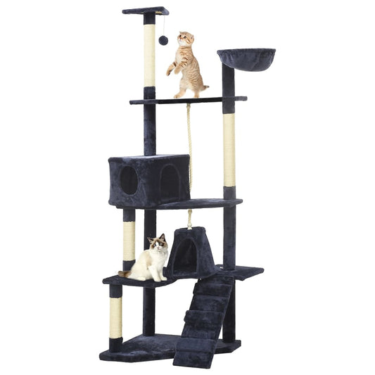 Berkfield Cat Tree with Sisal Scratching Posts Blue 191 cm