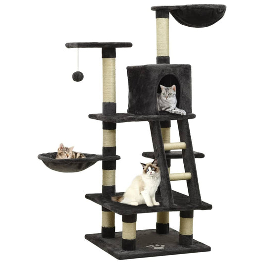 Berkfield Cat Tree with Sisal Scratching Posts Dark Grey 122 cm