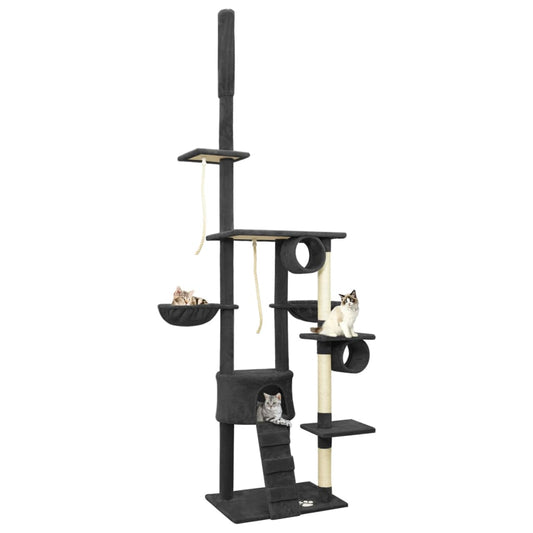 Berkfield Floor to Ceiling Cat Tree Dark Grey 220-240 cm
