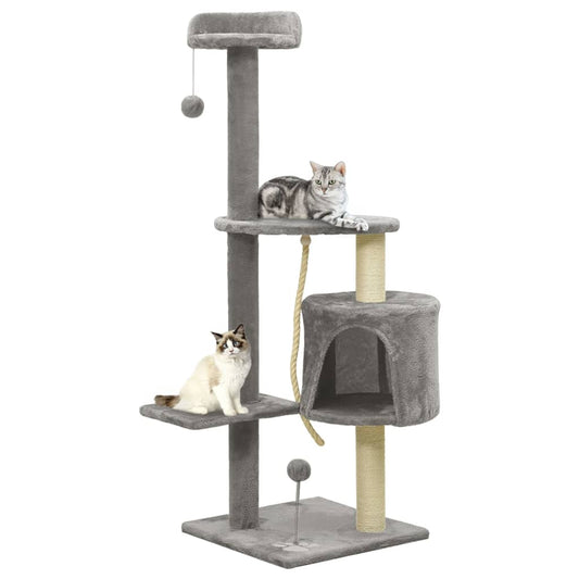 Berkfield Cat Tree with Sisal Scratching Posts Grey 120 cm