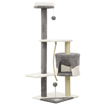 Berkfield Cat Tree with Sisal Scratching Posts Grey and White 120 cm