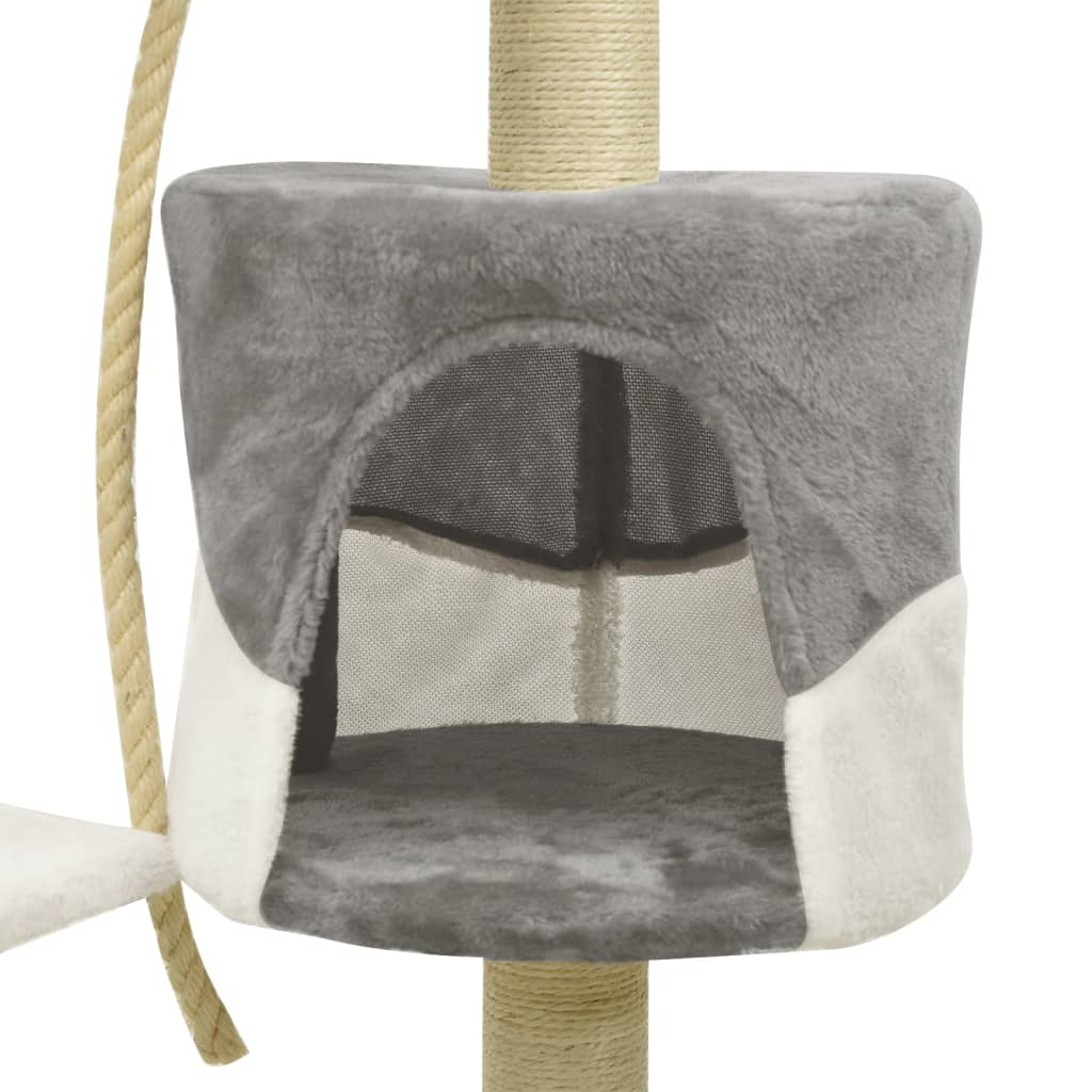 Berkfield Cat Tree with Sisal Scratching Posts Grey and White 120 cm