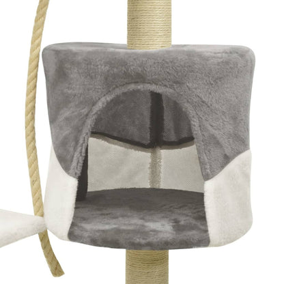 Berkfield Cat Tree with Sisal Scratching Posts Grey and White 120 cm