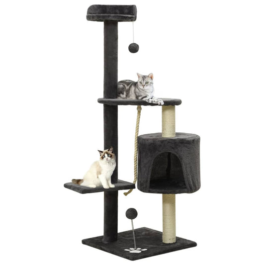 Berkfield Cat Tree with Sisal Scratching Posts Dark Grey 120 cm