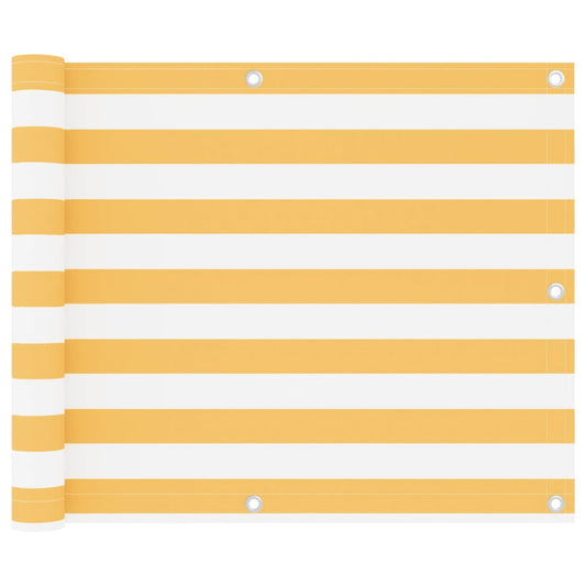 Berkfield Balcony Screen White and Yellow 75x400 cm Oxford Fabric