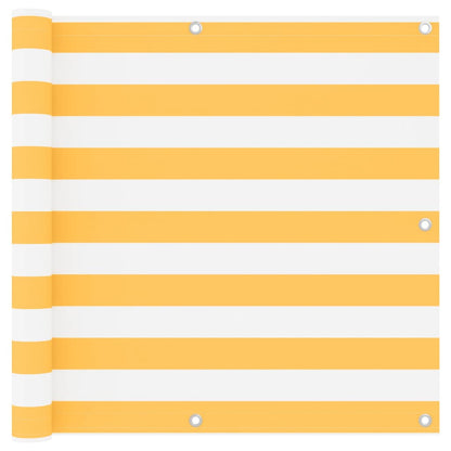 Berkfield Balcony Screen White and Yellow 90x400 cm Oxford Fabric