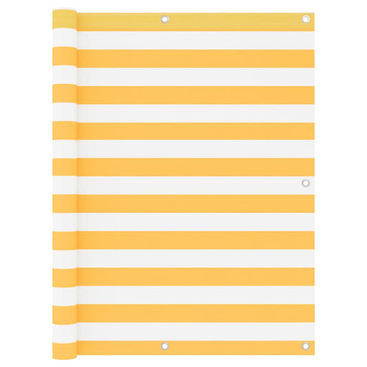 Berkfield Balcony Screen White and Yellow 120x500 cm Oxford Fabric